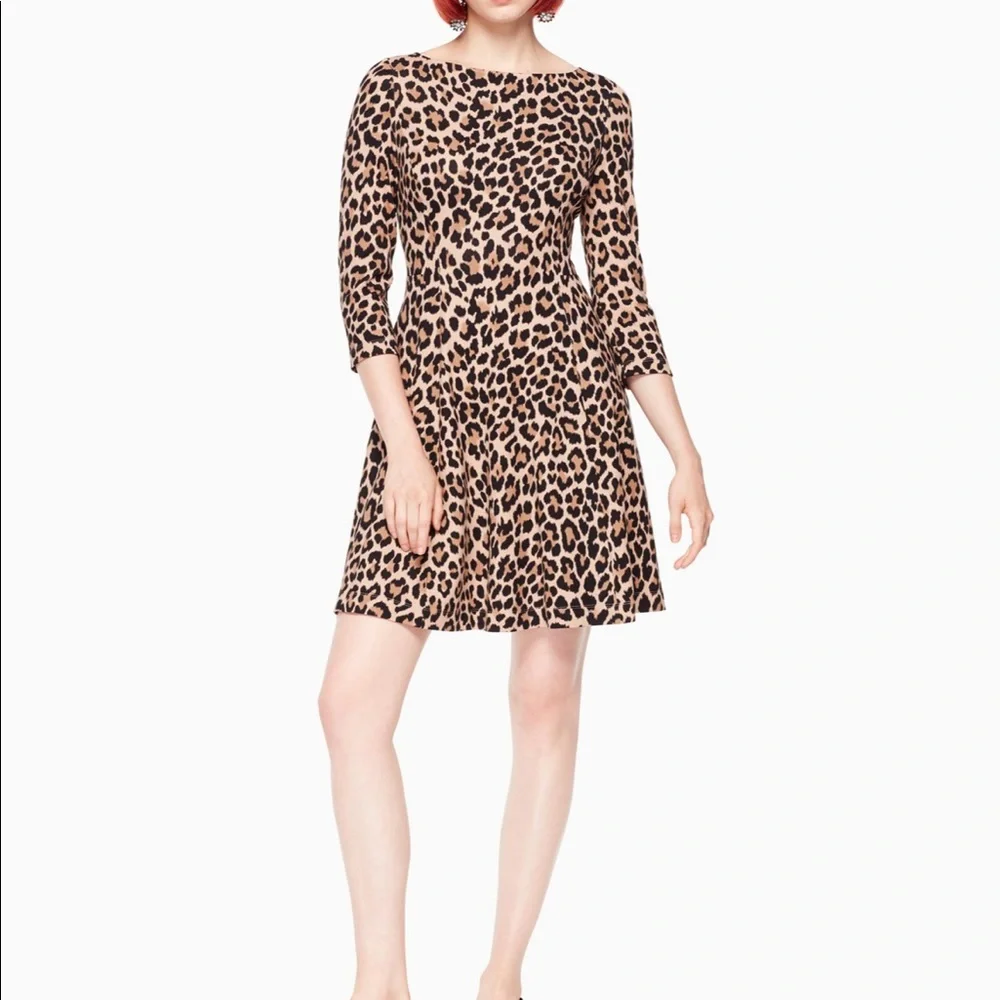 Kate Spade Leopard Ponte Dress Womens Size 6